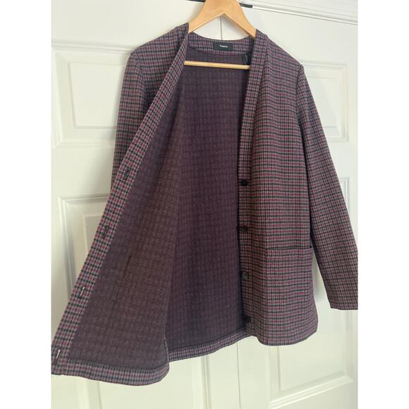 Theory Collin Slit Houndstooth Knit Cardigan Sz S - Picture 3 of 7